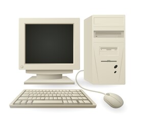 Retro computer with accessories