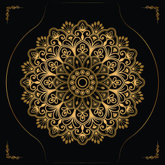 Luxury mandala design gold color Vector	