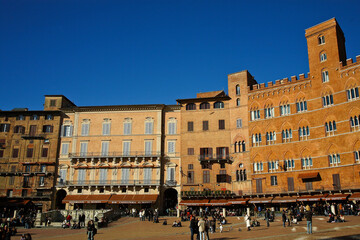 Siena, Piazza del Campo,palazzi