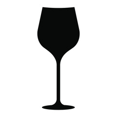 Wine glass silhouette isolated on white background, vector illustration