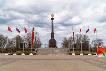 Russia. Lomonosov May 2, 2022. Monument to the city of military glory.