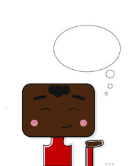 illustration of a person with bubble