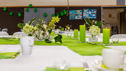 A wedding table setting decoration