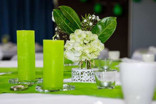 A wedding table setting decoration