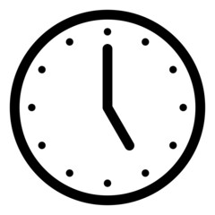 5時ちょうどを示すシンプルな時計の文字盤
