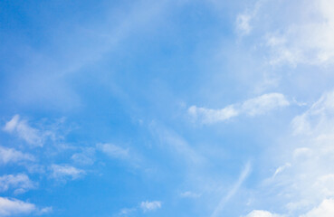 Blue skies and soft clouds. The concept of freedom in life. nature.