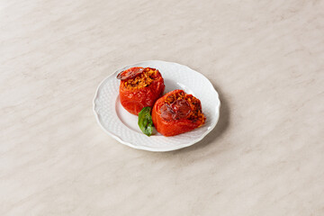 Pomodori, riso, pomodori al riso, fatti in casa, cucina italiana, forno, nonna, italiana, tradizioni, italia, Mamma, alimento, insalata, rosso, freschi, piatto, pomodori, salutare, cacio, 