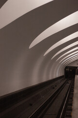 metro tunnel with abstract wall texture