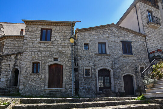 View of the old houses in Gesualdo, a small village in the province of Avellino, Italy
