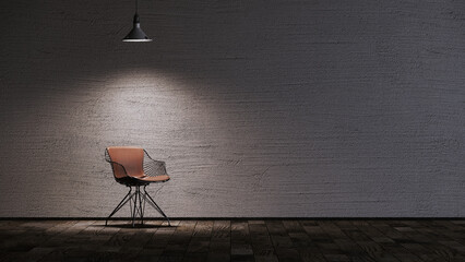 Modern dining chair in front of the wall
