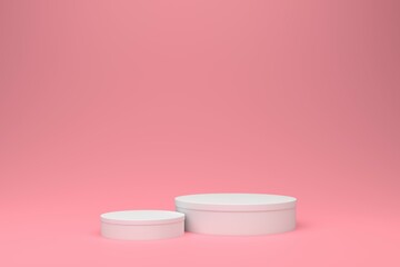 3D rendering pink background with pink plinth and scene, 3D minimal abstract background.
