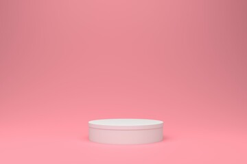 3D rendering pink background with pink plinth and scene, 3D minimal abstract background.
