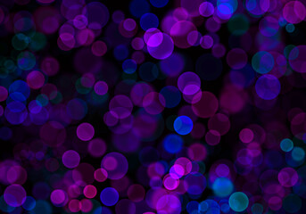 Abstract purple and blue bubbles. Holiday soft background with color circles.