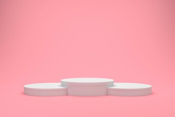 3D rendering pink background with pink plinth and scene, 3D minimal abstract background.
