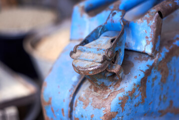 Photo of old rusty metal canister