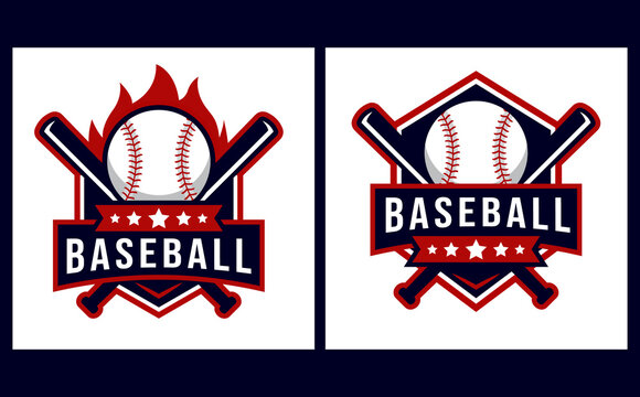 baseball logo template with emblem style. suitable for sports club emblems, competitions, championships, tournaments, t-shirt designs etc.