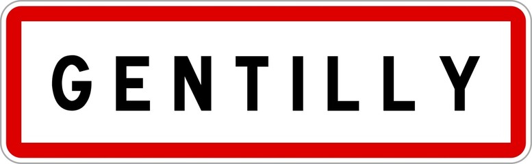 Panneau entrée ville agglomération Gentilly / Town entrance sign Gentilly