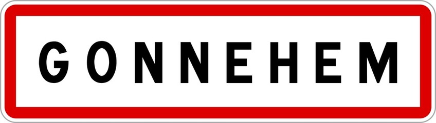Panneau entrée ville agglomération Gonnehem / Town entrance sign Gonnehem