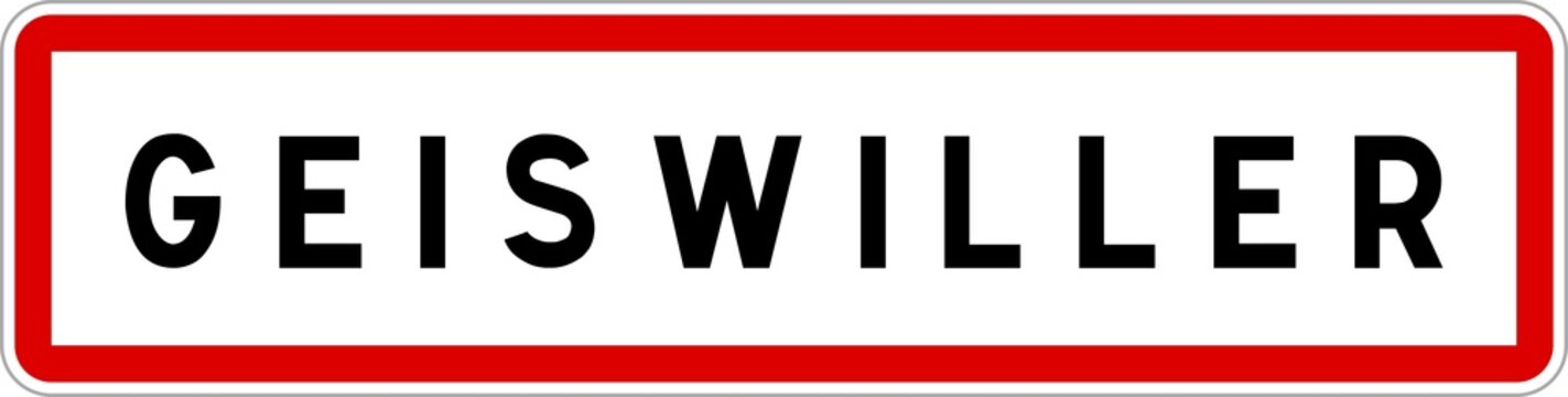 Panneau entrée ville agglomération Geiswiller / Town entrance sign Geiswiller
