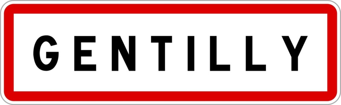 Panneau entr&eacute;e ville agglom&eacute;ration Gentilly / Town entrance sign Gentilly