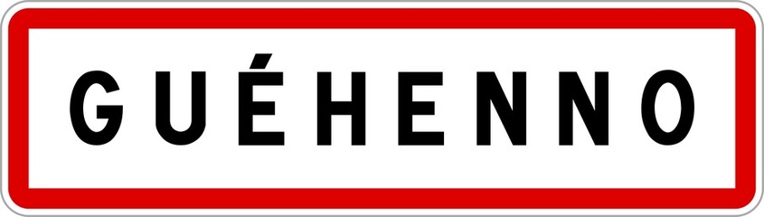 Panneau entrée ville agglomération Guéhenno / Town entrance sign Guéhenno