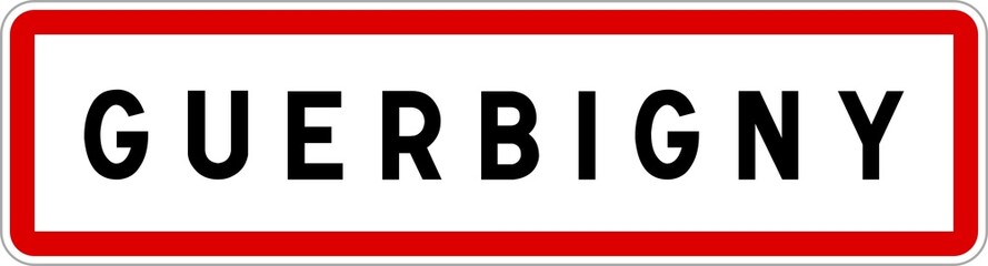 Panneau entrée ville agglomération Guerbigny / Town entrance sign Guerbigny