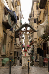 9 april 2022, Naples, Italy. A walk in the picturesque narrow alleys of the Spanish Neighborhood...