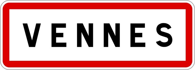 Panneau entrée ville agglomération Vennes / Town entrance sign Vennes