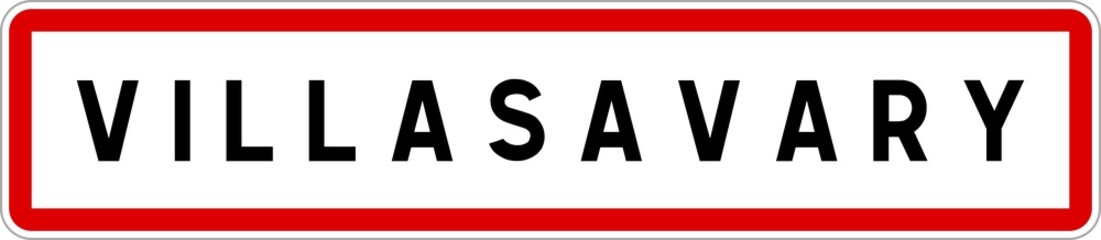 Panneau entrée ville agglomération Villasavary / Town entrance sign Villasavary