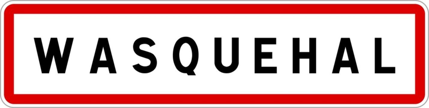 Panneau entr&eacute;e ville agglom&eacute;ration Wasquehal / Town entrance sign Wasquehal
