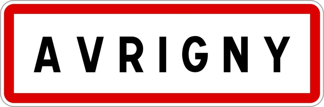 Panneau entrée ville agglomération Avrigny / Town entrance sign Avrigny