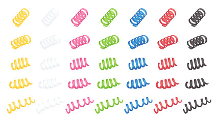 クルクルになったリボンのイラスト素材セット