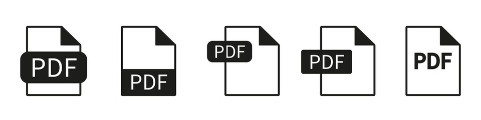 Vector icons for PDF. File format icons. isolated on a white background. eps10