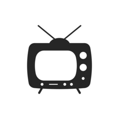 Isolated television icon. UI and UX element of app and web. It use analogous color scheme, created as simple as possible to achieve minimal size but the quality of vector graphic is still maintained.