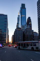 Obraz premium Skyscrapers in Philadelphia Against a Blue Sky