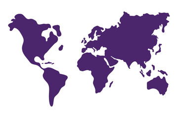 Fototapeta na wymiar silhouette world map