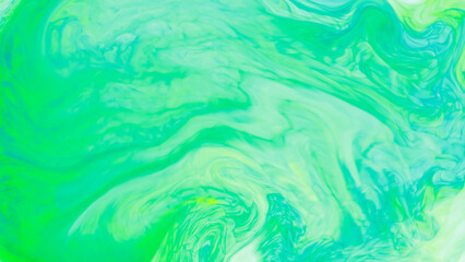 Abstract liquid ink painting texture. Turquoise trendy backdrop. Colorful chemical experiment