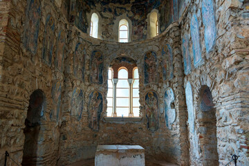 Fototapeta na wymiar Ruins of a Byzantine monastery at Mystras in the Peloponnese. Greece.