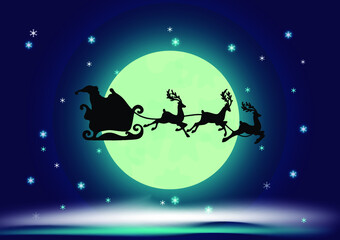 Obraz na płótnie Canvas santa claus and sleigh
