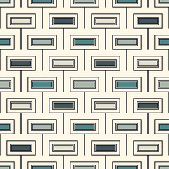 Contemporary geometric pattern. Repeated polygons, rectangles motif. Simple ornament. Modern abstract background. Seamless surface design. Geo wallpaper. Digital paper, textile print. Vector art