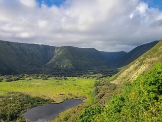 Fototapeta na wymiar Mountainous valley view on Kona