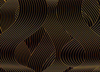 golden wavy lines dark wallpaper. luxury vintage