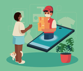 guy receiving online shopping