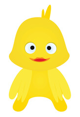 Yellow chicken icon. vector illustration