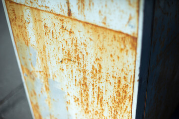 Rust on metal. Spoiled steel.