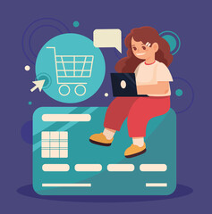 woman online shopping