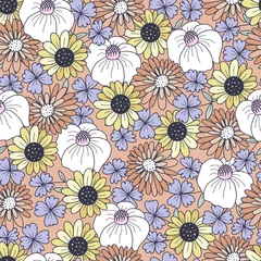 Möbelaufkleber Seamless floral pattern in vintage style. Vector design for paper, cover, fabric, indoor decor and more. © Evartfinds
