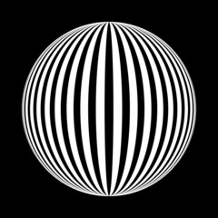 Abstract ball on black background. Illustration.