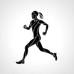 Runner or jogging. Abstract silhouette of runnig woman