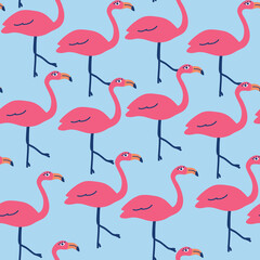 Cute flamingo bird seamless pattern vector illustration EPS10 ,Design for fashion , fabric, textile, wallpaper,